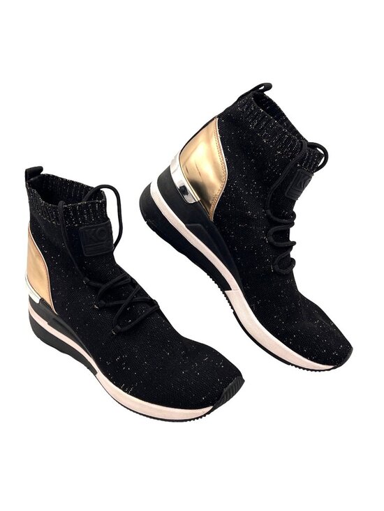 Michael Kors Shoes - Michael Kors Skyler Elastic Bootie Wedge High Top Sneaker Womens Size 7 Metallic